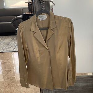 Saks Fifth Avenue Women's Gold Button-Front Blouse Jacket